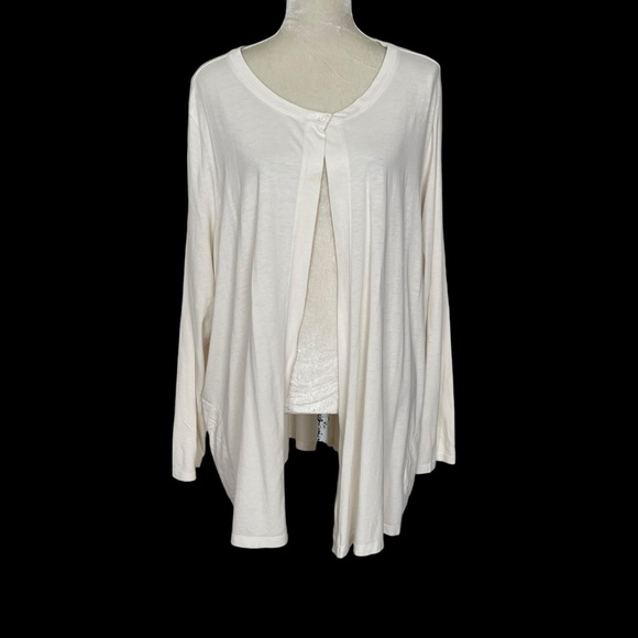 LOGO by Lori Goldstein Cardigan with Pockets Women’s Plus Size 4X Single Button - Picture 1 of 8